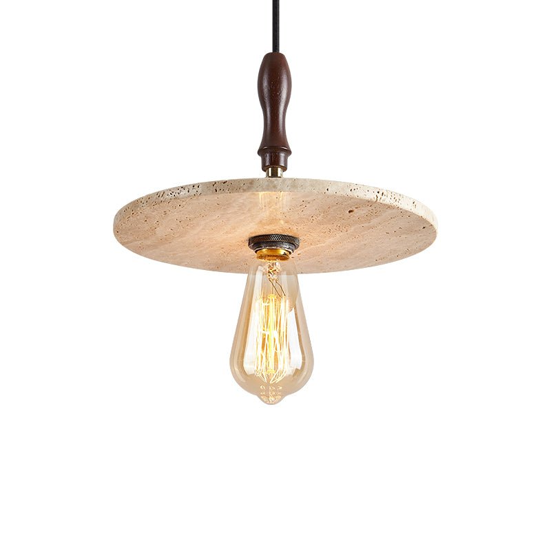 Pylg Yellow Travertine Disc Pendant Light