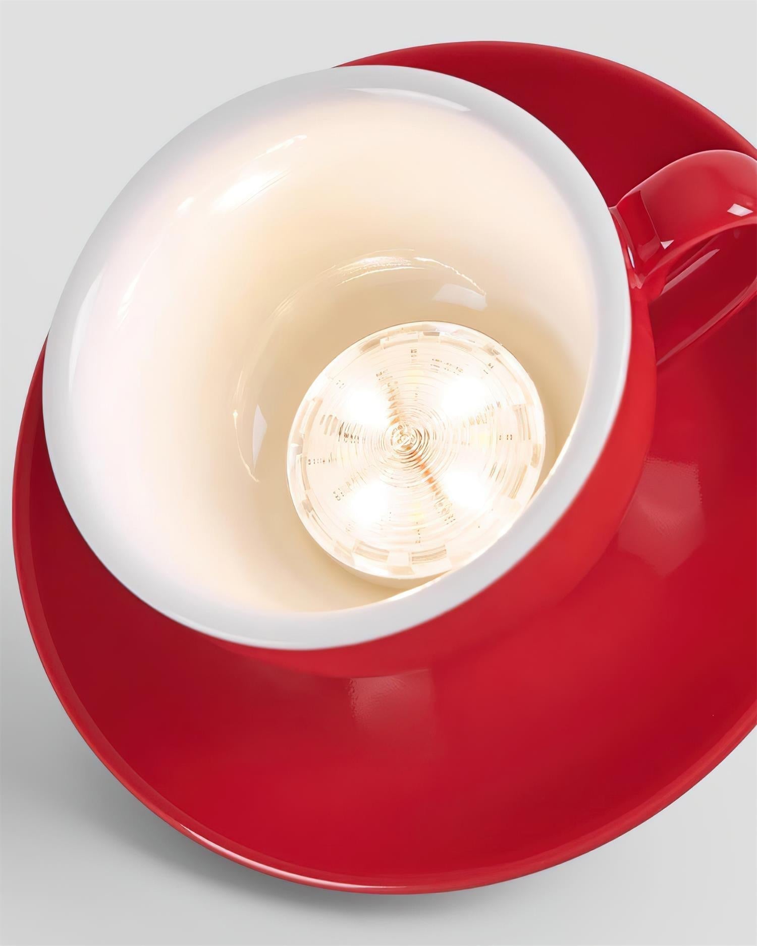 Teacup Ceiling Lamp Red Ceramics - Neutral Decor