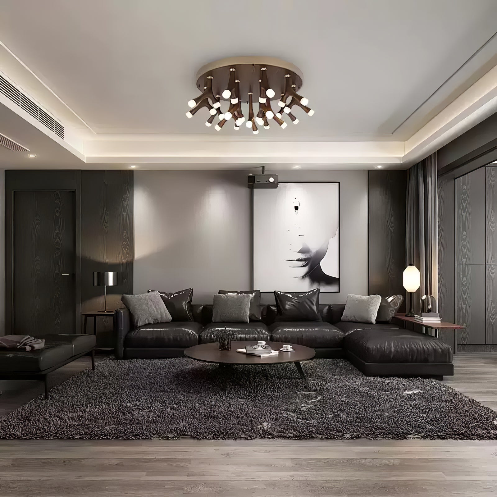 Vilorion Nature-Inspired Wood Ceiling Light