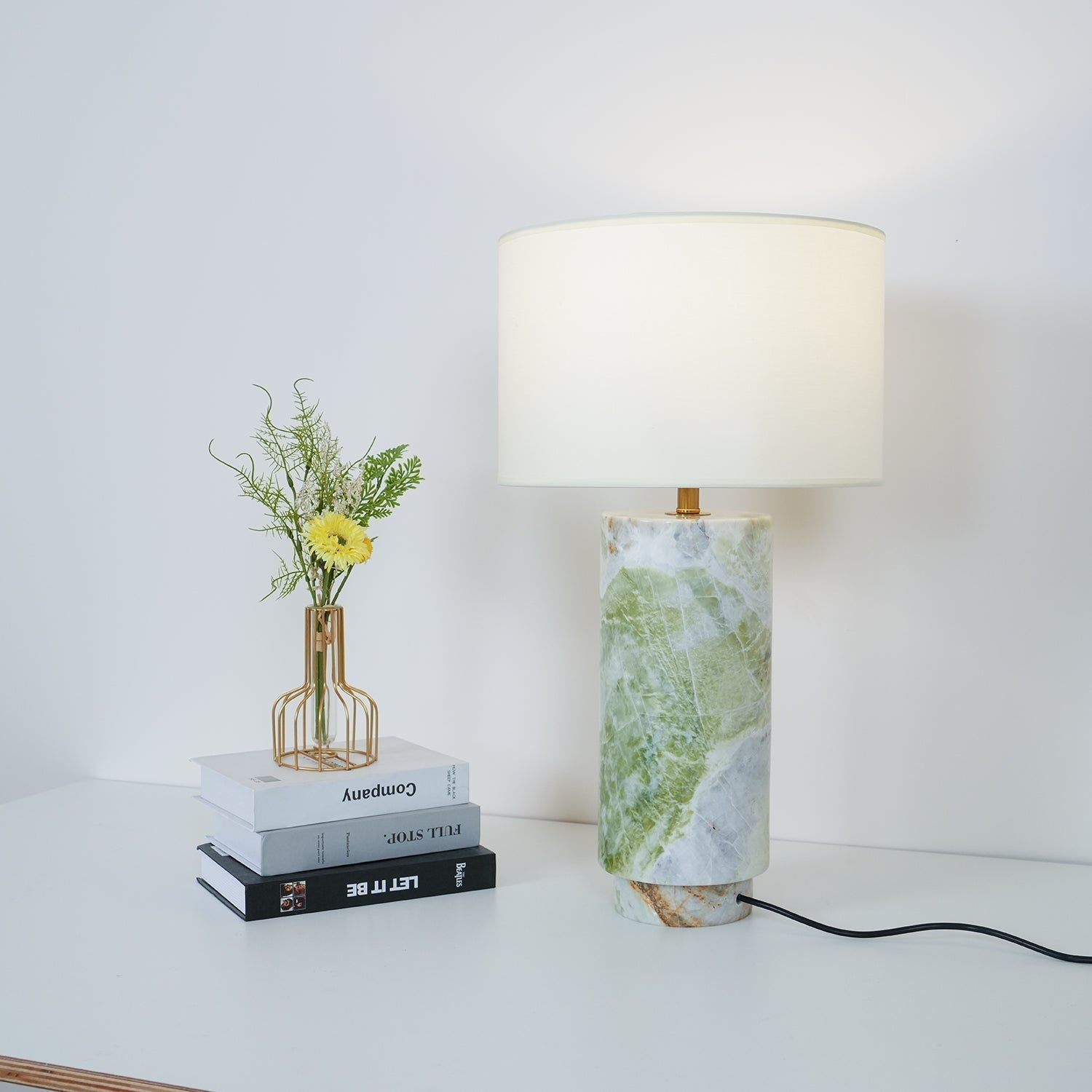 Xavi Marble Fabric Table Lamp