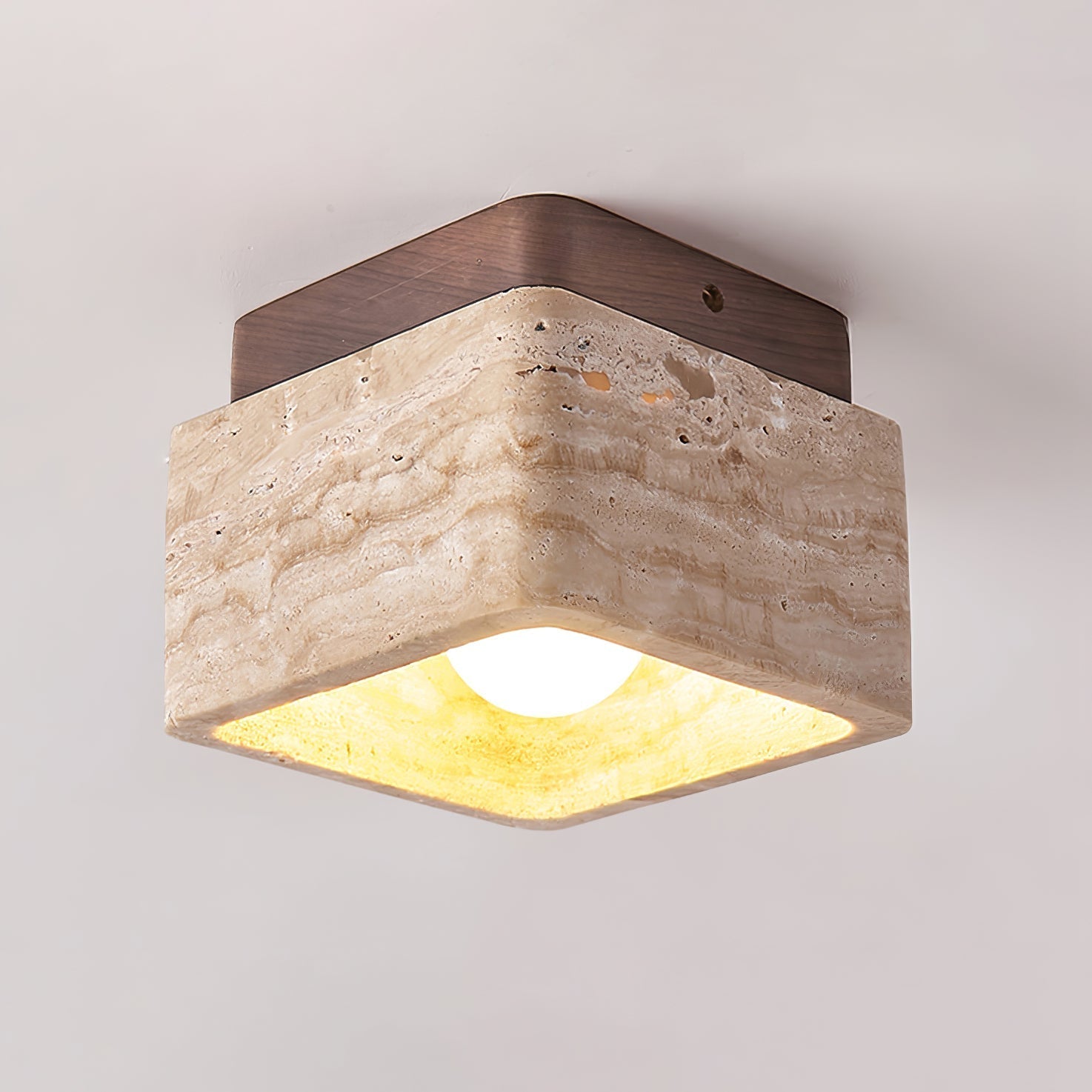 Alaearis Textured Travertine Ceiling Light - Neutral Decor
