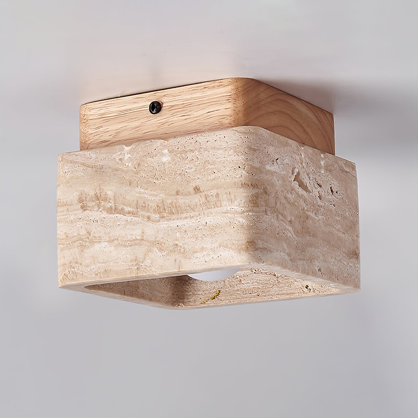 Alaearis Textured Travertine Ceiling Light - Neutral Decor