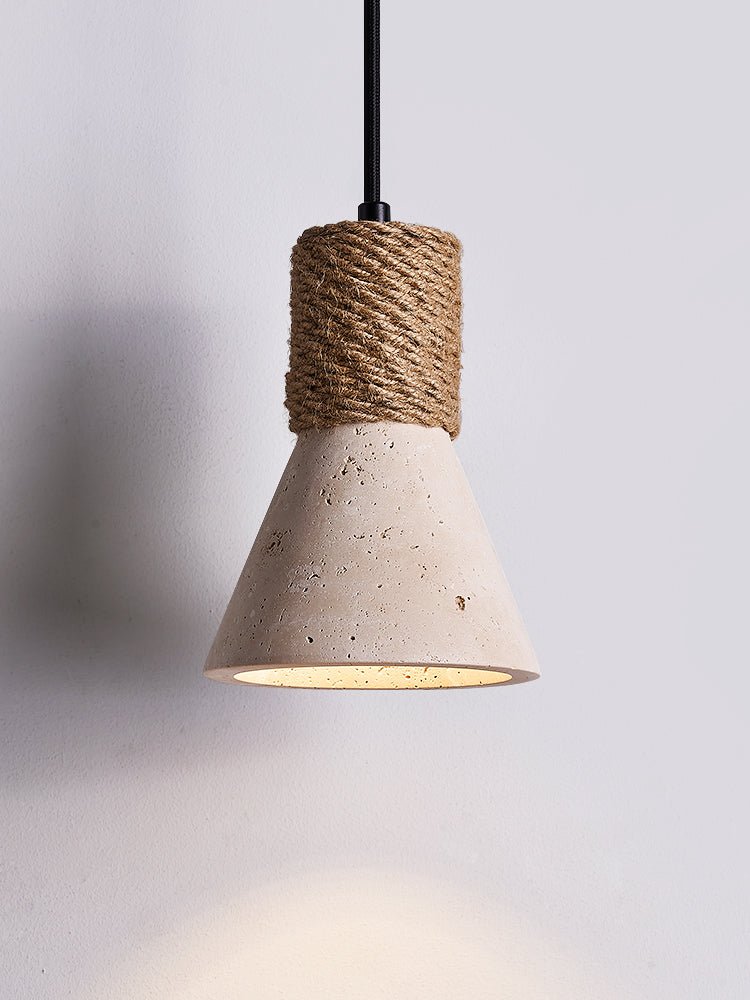 Taverette Vintage Yellow Travertine Rope Pendant Light