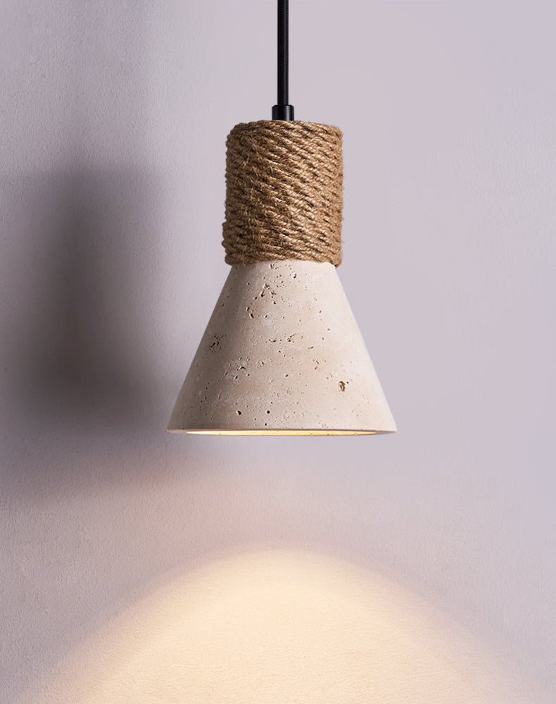 Taverette Vintage Yellow Travertine Rope Pendant Light