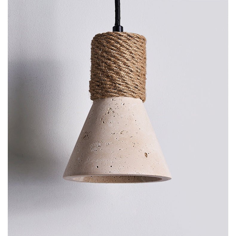 Taverette Vintage Yellow Travertine Rope Pendant Light