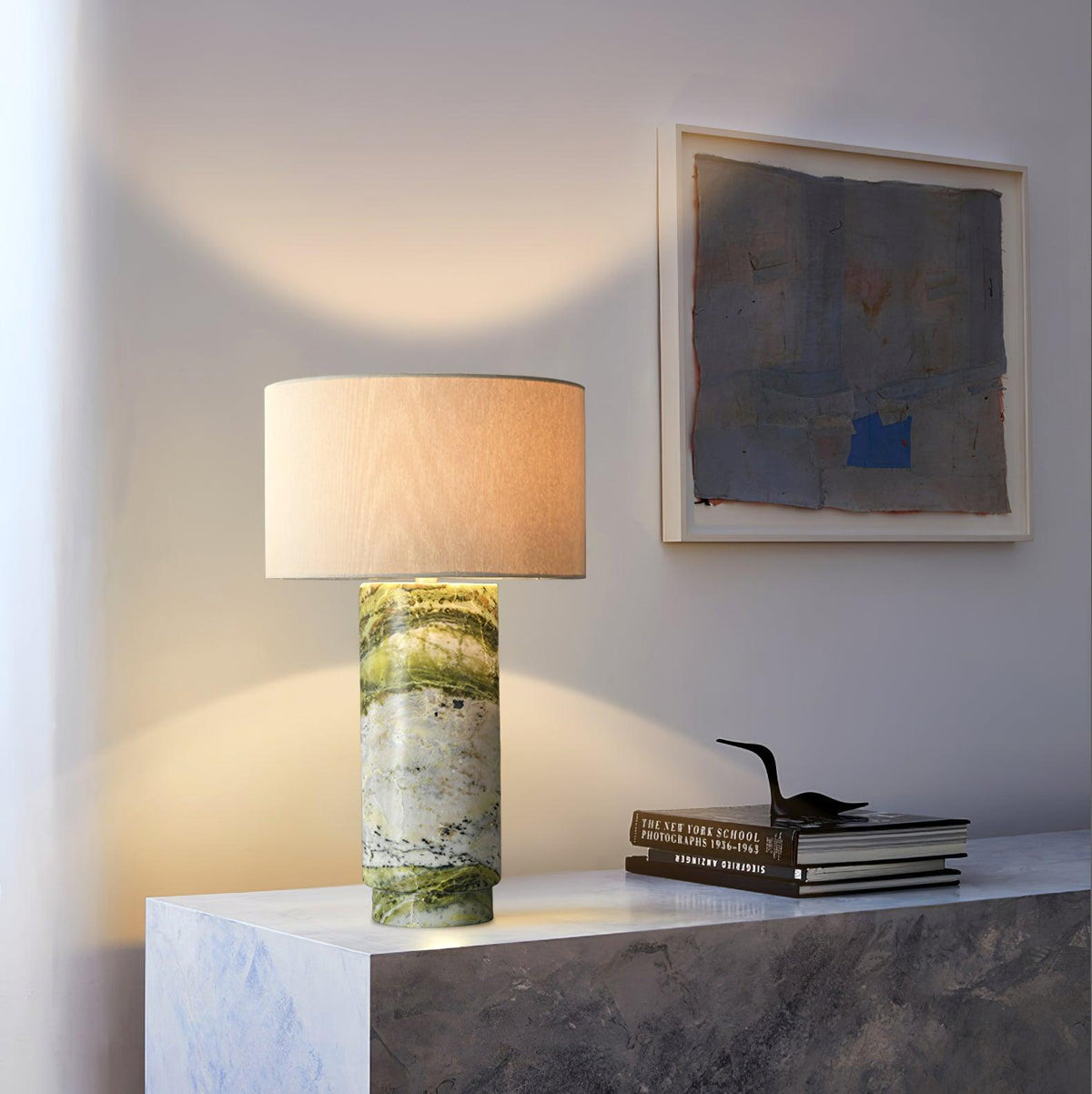 Xavi Marble Fabric Table Lamp