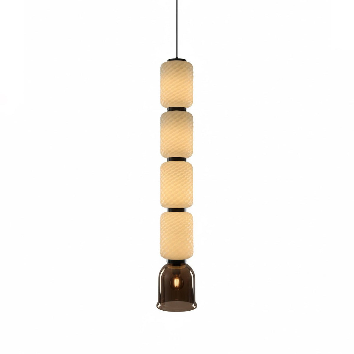 Calveris Textured Layered Glass Pendant Light