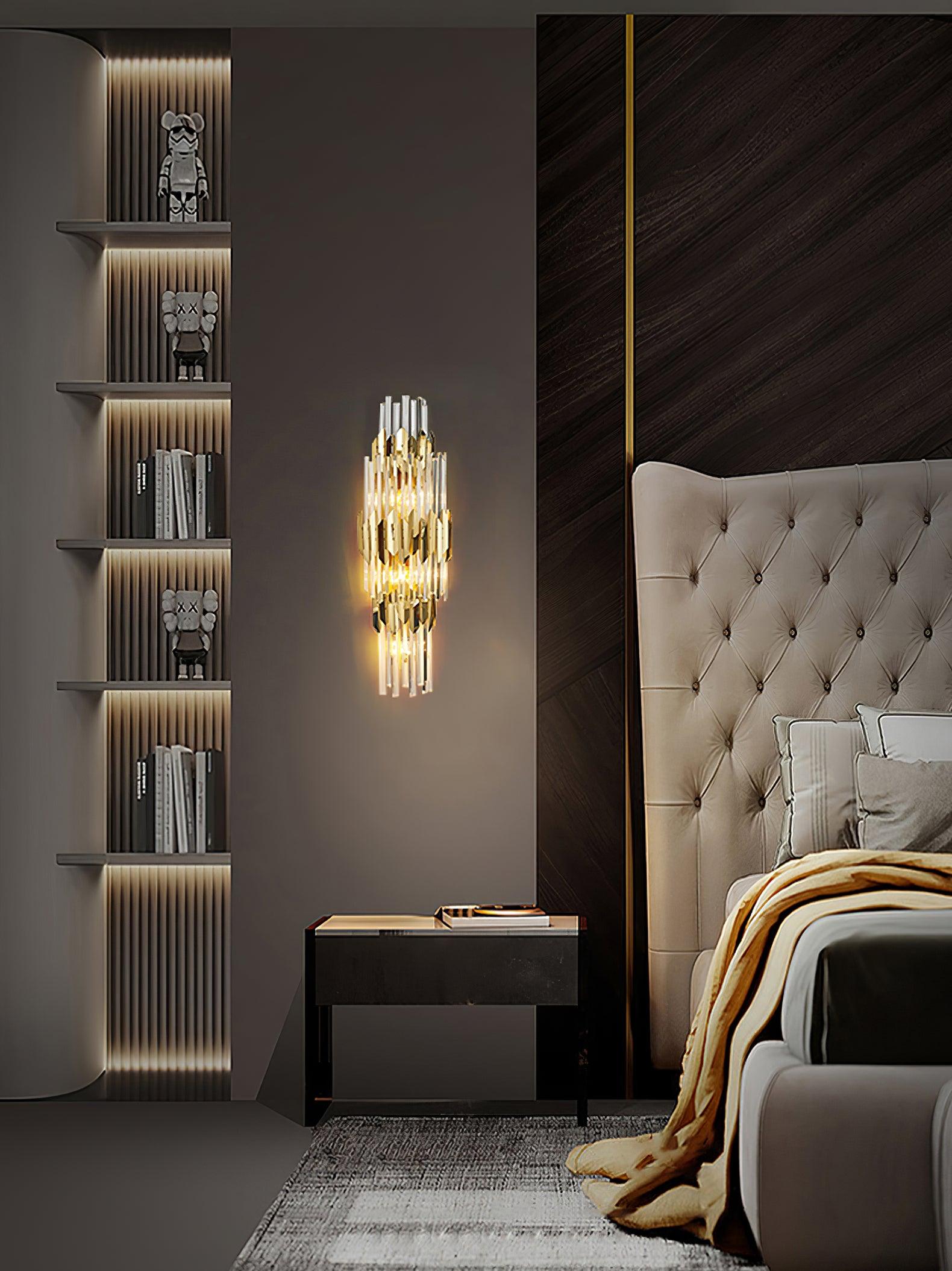 Elyoaria Nordic Art Three Layer Crystal Wall Light