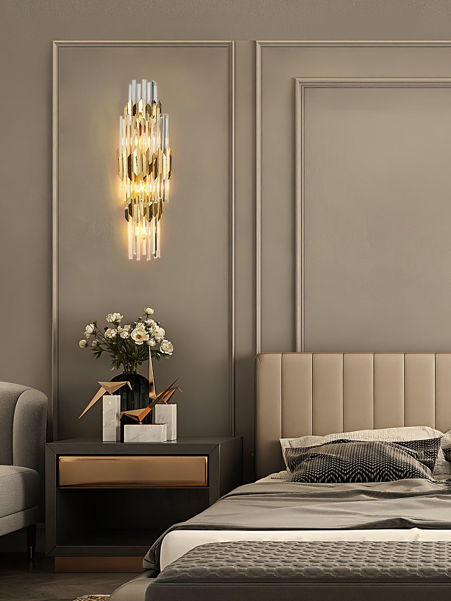 Elyoaria Nordic Art Three Layer Crystal Wall Light