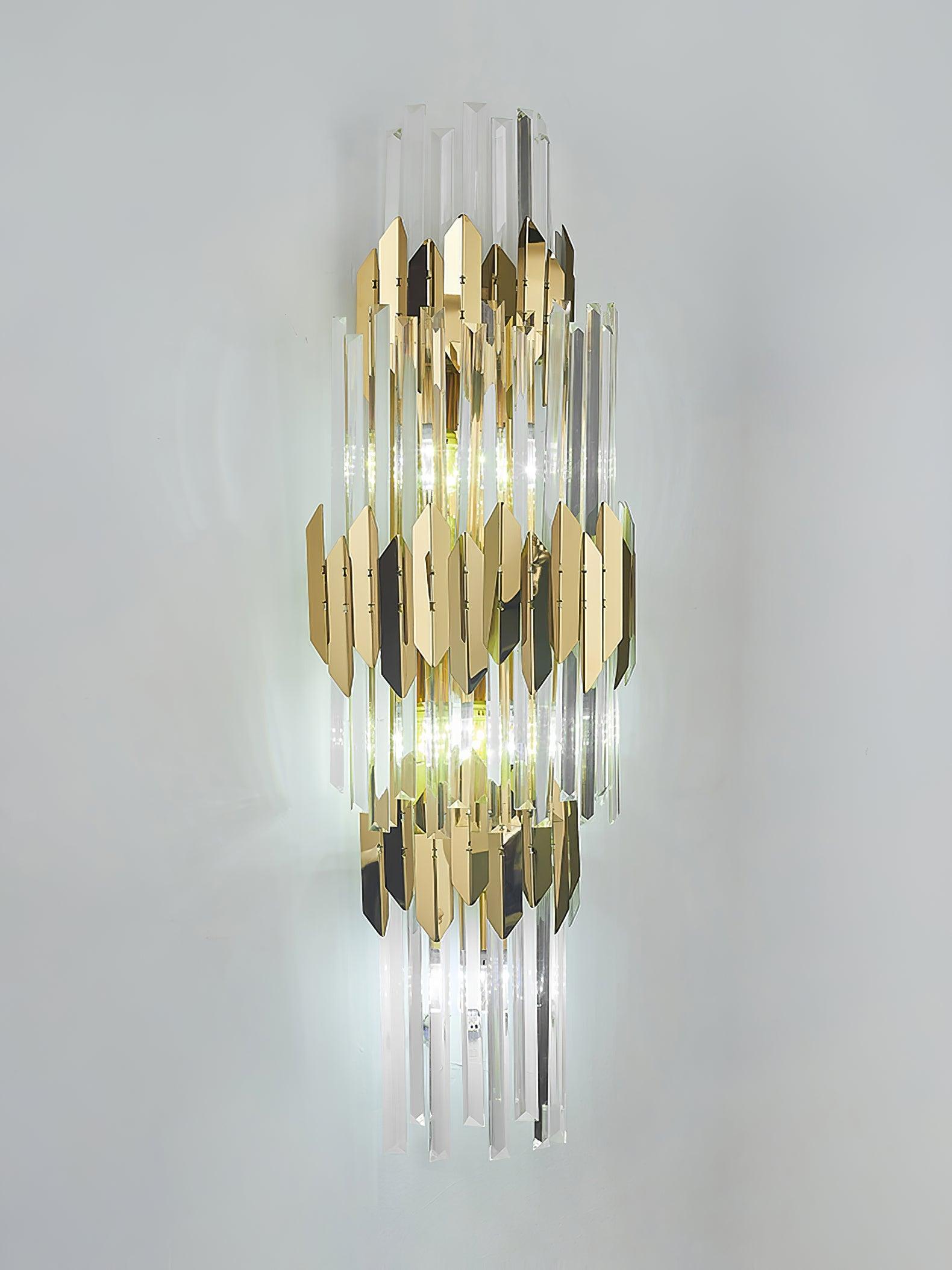Elyoaria Nordic Art Three Layer Crystal Wall Light