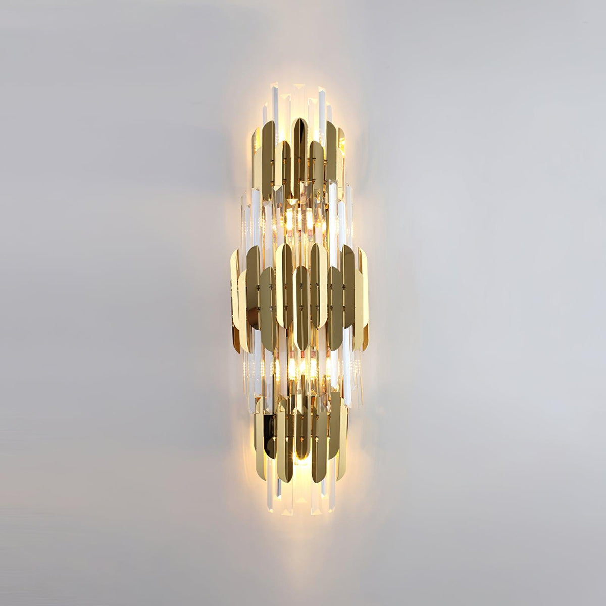 Elyoaria Nordic Art Three Layer Crystal Wall Light