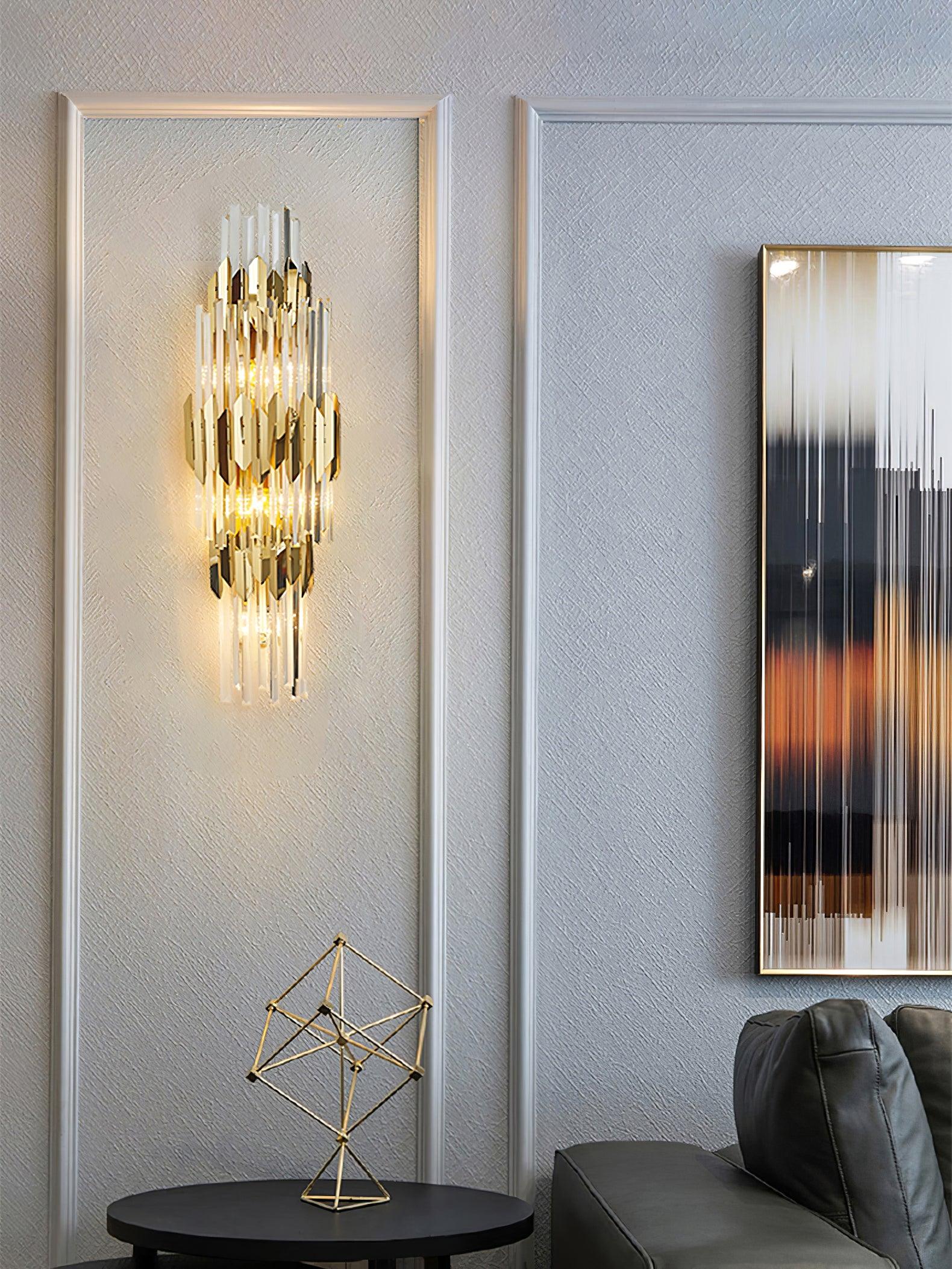 Elyoaria Nordic Art Three Layer Crystal Wall Light