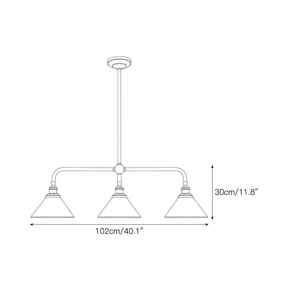 Oriivaria Brass Elegance Chandelier 3 Heads