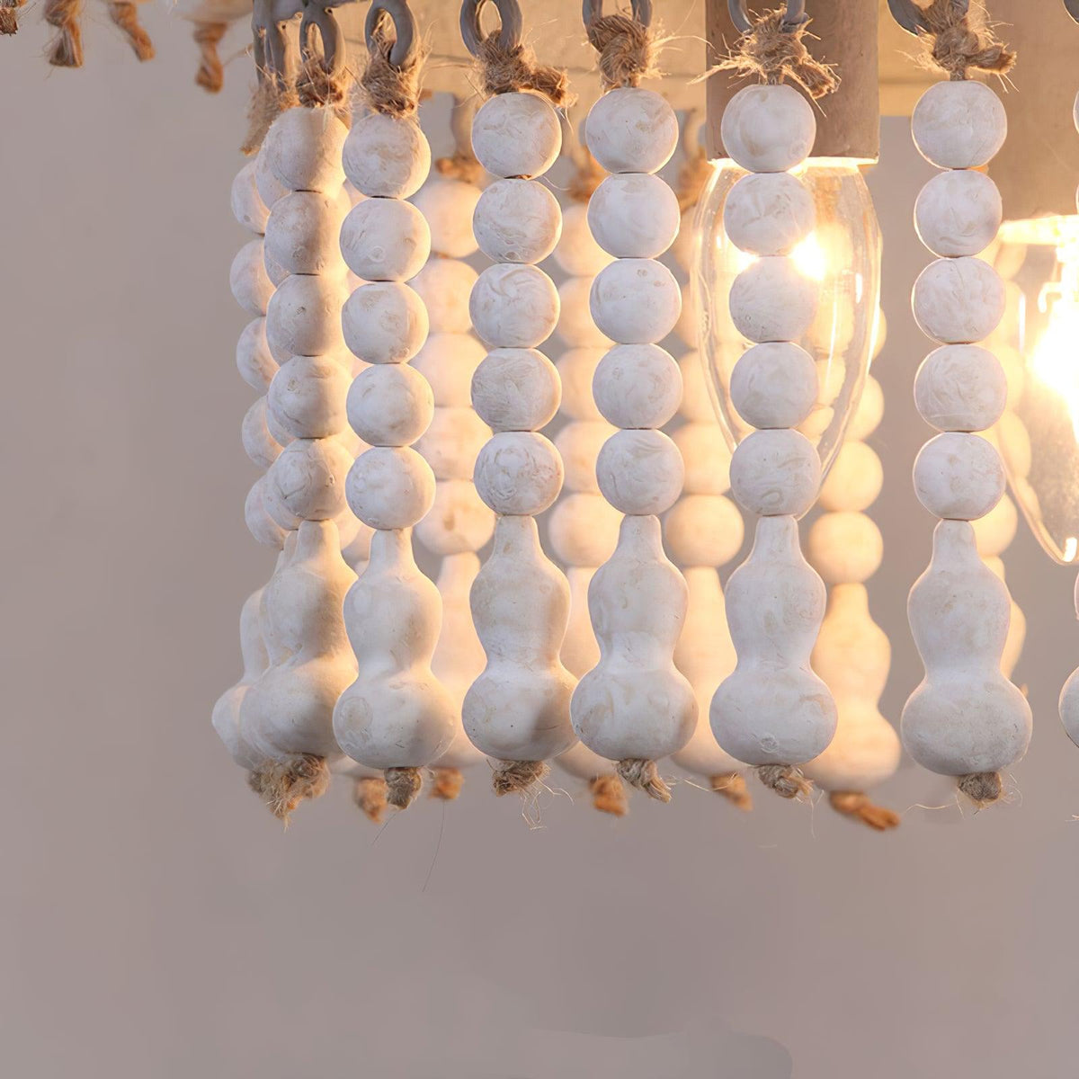 Aldaneon Chandelier Three Tiered Wood Beaded