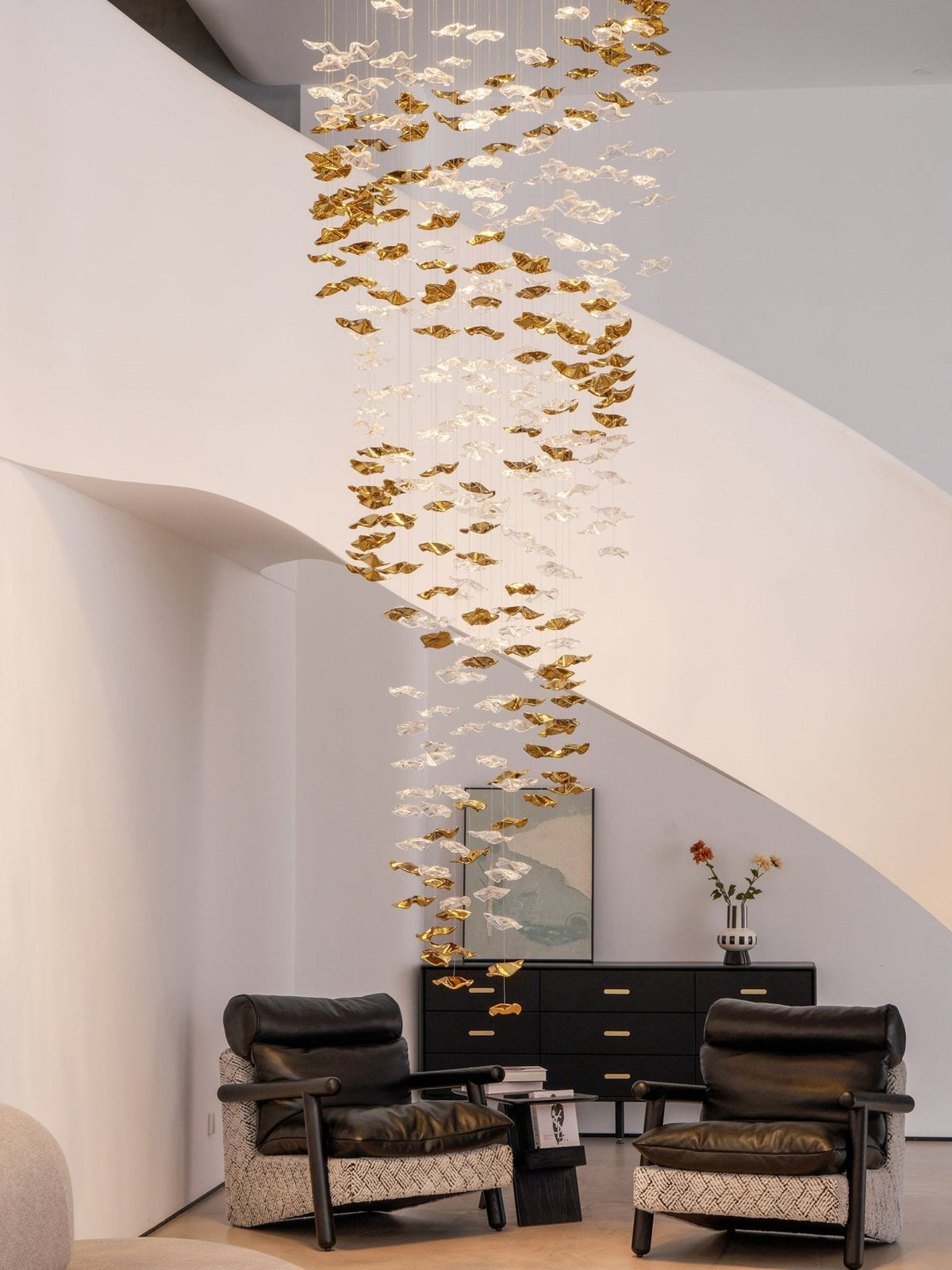 Nephele Crystal Leaf Chandelier