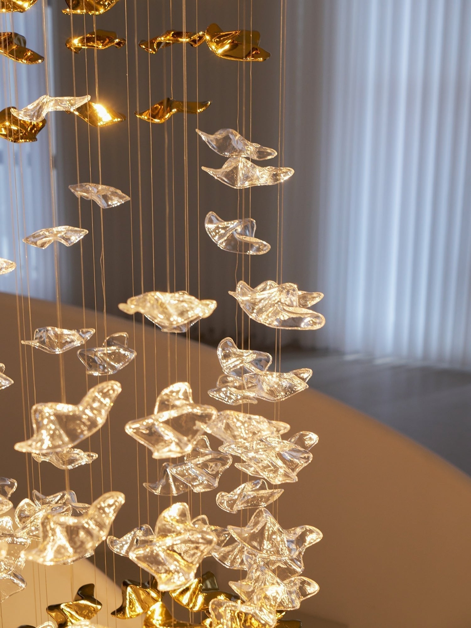 Lisk Luxury Brass Linear Chandelier