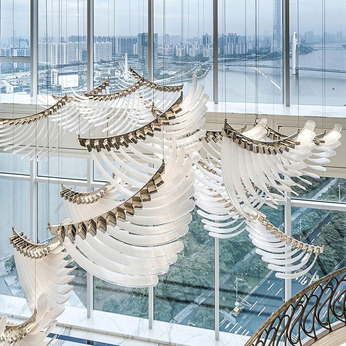 Tiered Postmodern Luxury Palmette Chandelier