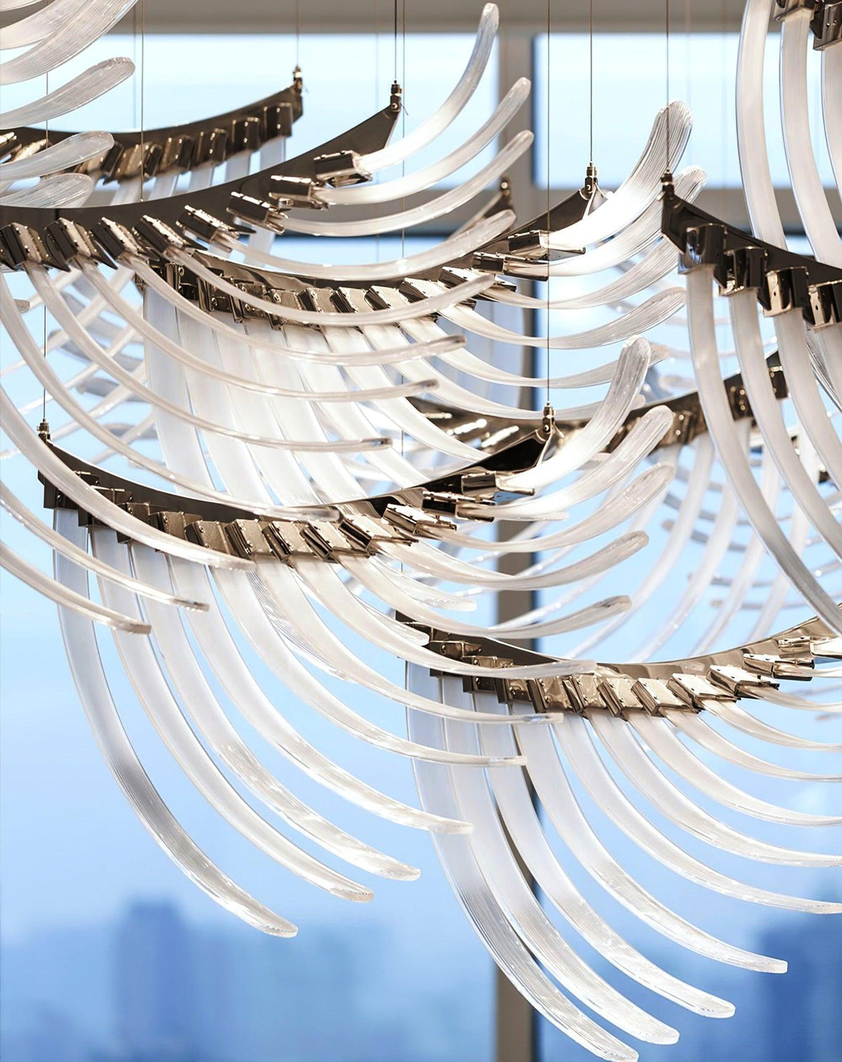 Tiered Postmodern Luxury Palmette Chandelier