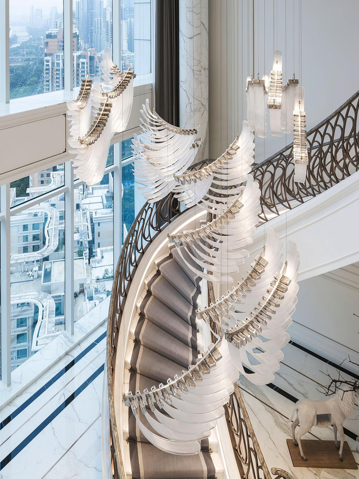 Tiered Postmodern Luxury Palmette Chandelier
