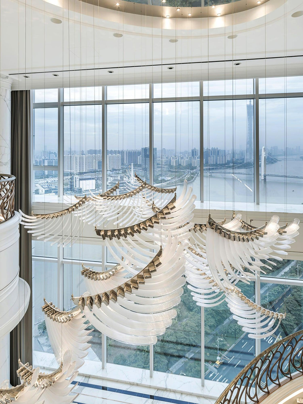 Tiered Postmodern Luxury Palmette Chandelier