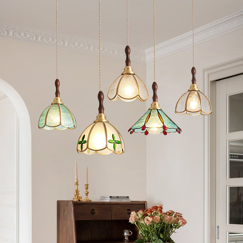 Floraner Brass & Glass Pendant Lamp