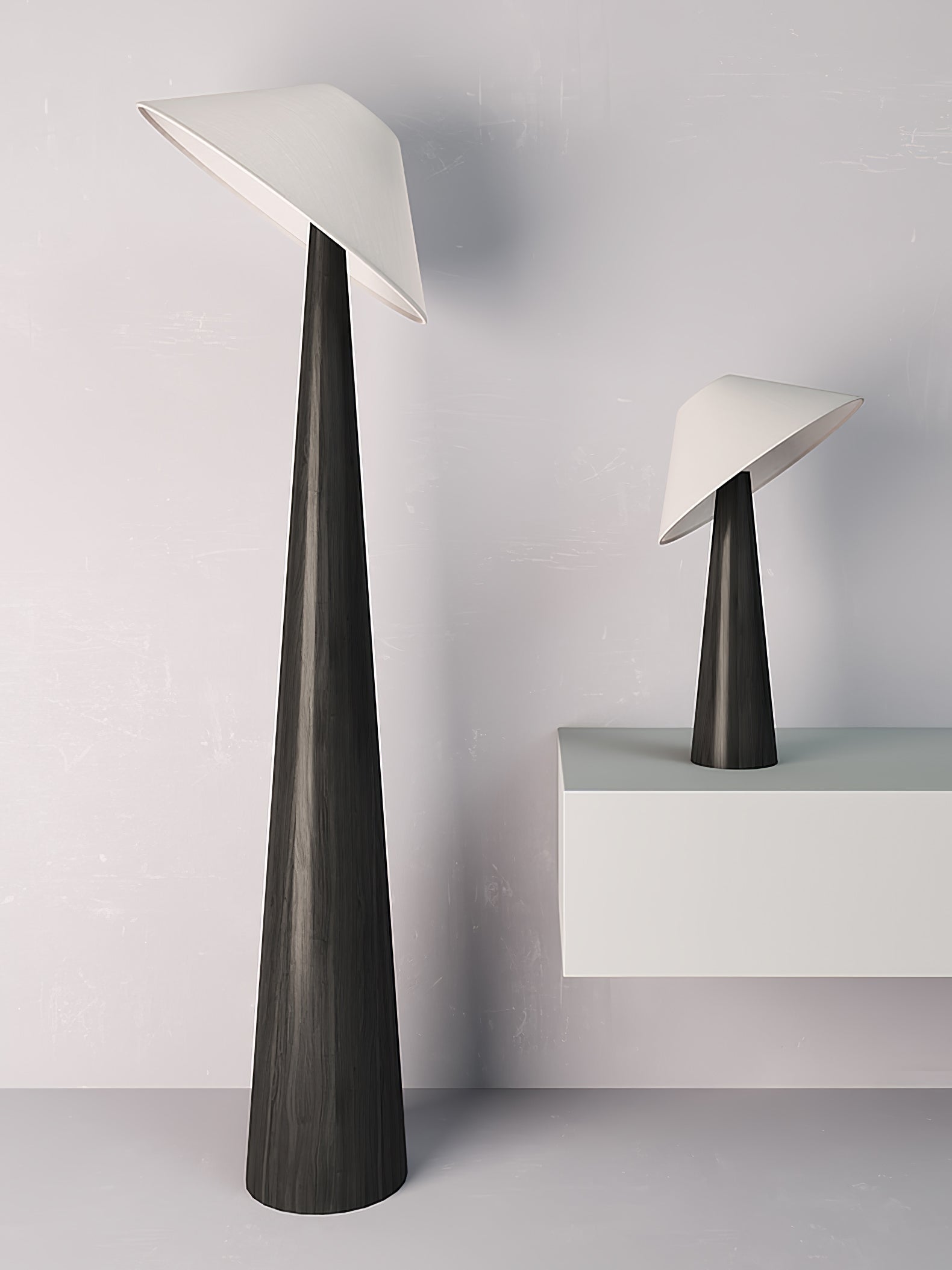 Apex Wooden Tapered Floor Lamp
