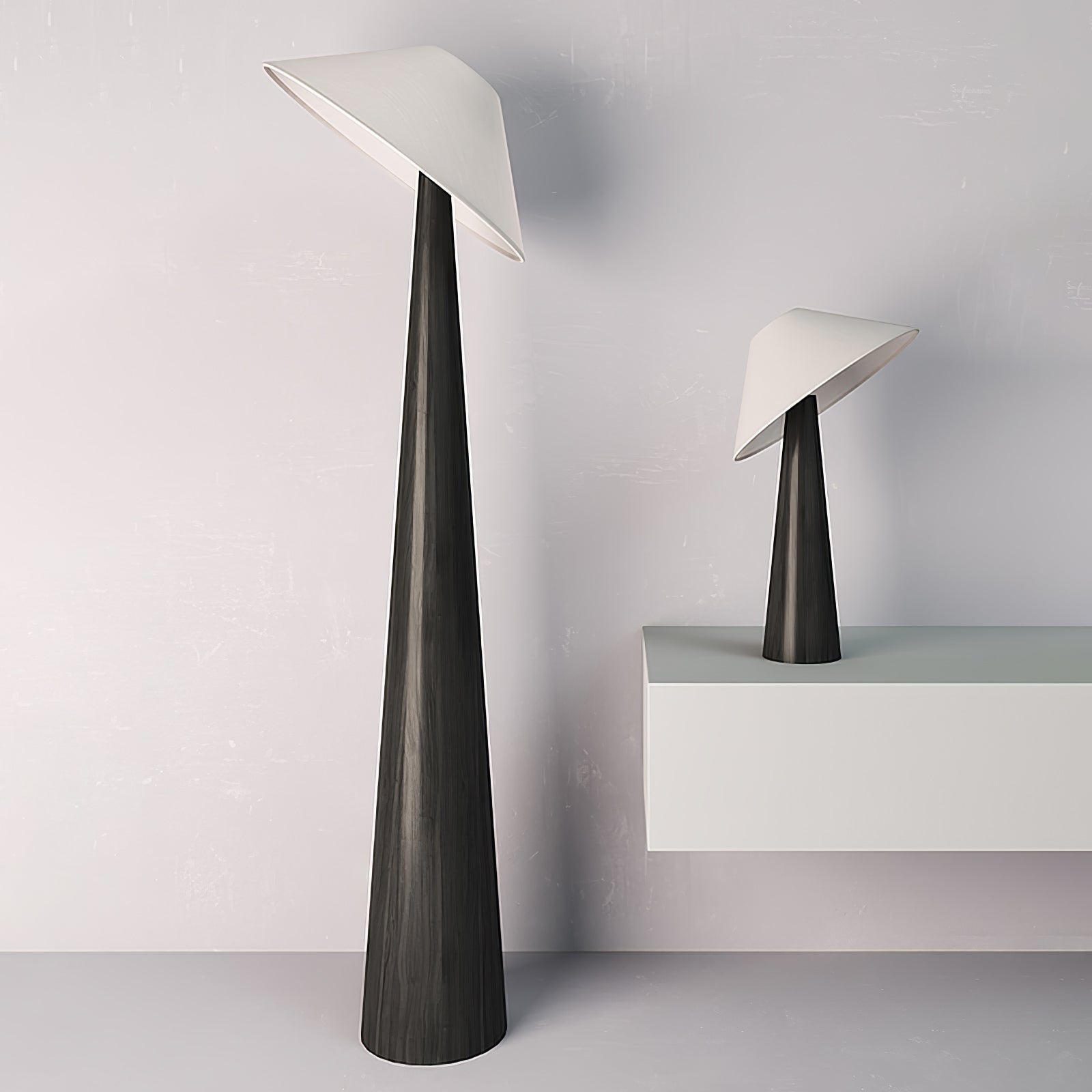 Apex Wooden Tapered Floor Lamp