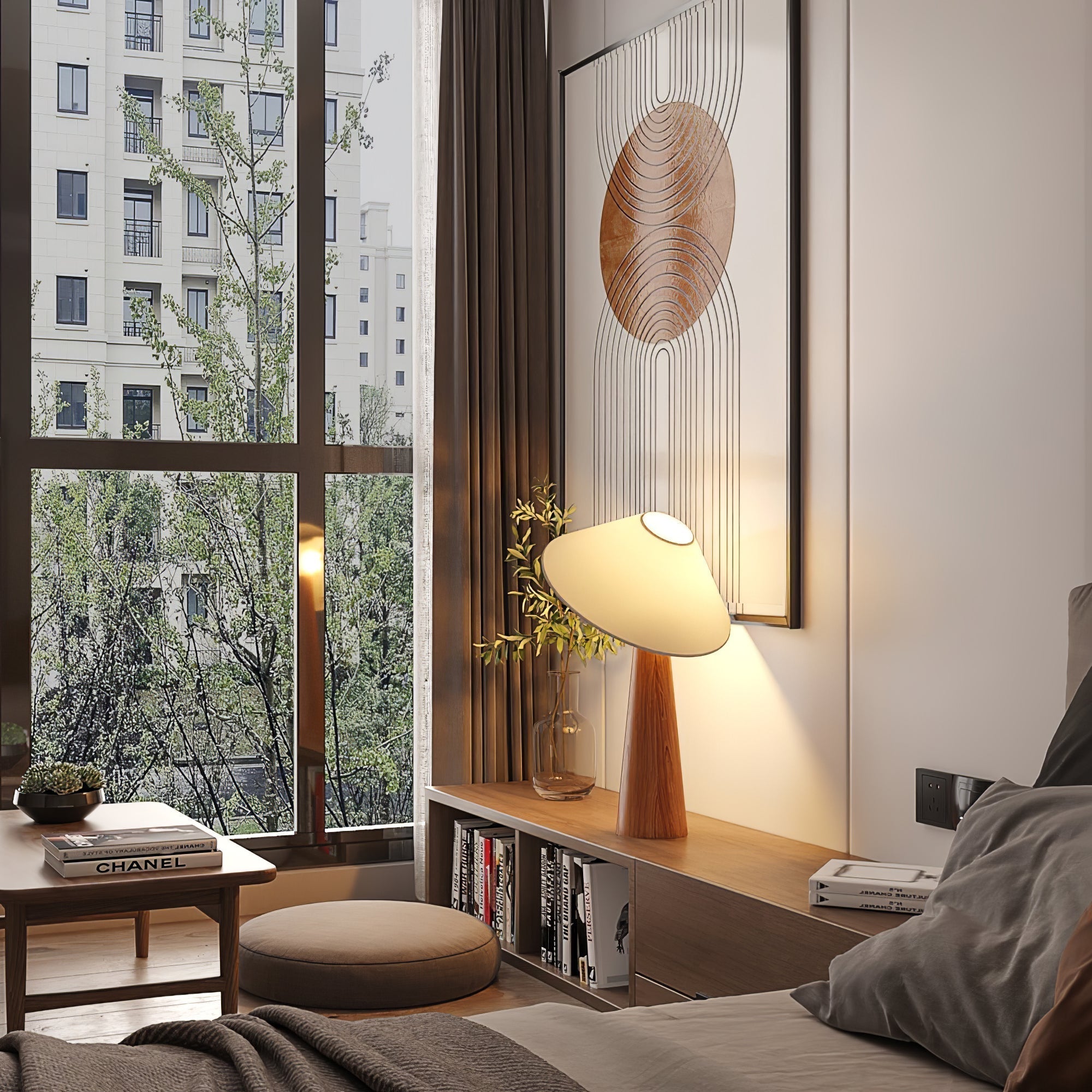 Vosile Sculptural Wood Table Lamp