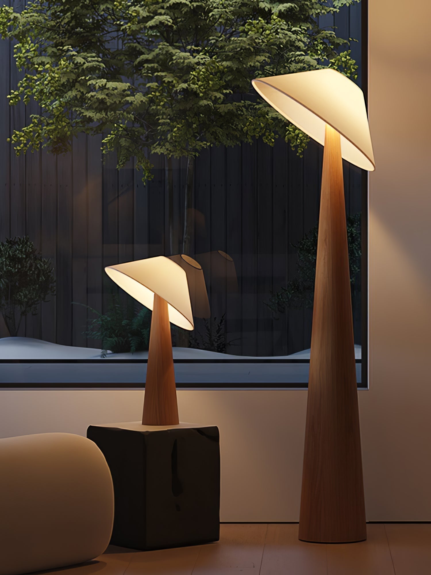 Vosile Sculptural Wood Table Lamp