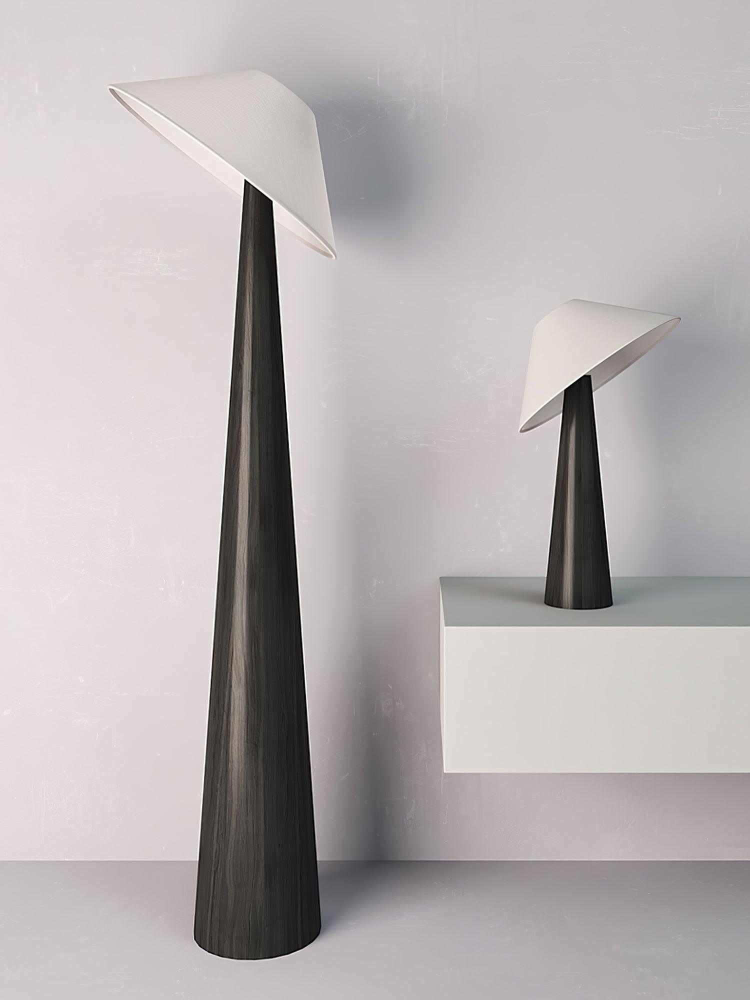 Apex Wooden Tapered Floor Lamp
