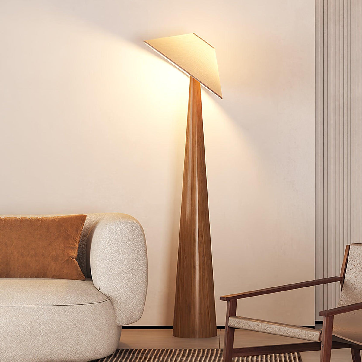 Apex Wooden Tapered Floor Lamp