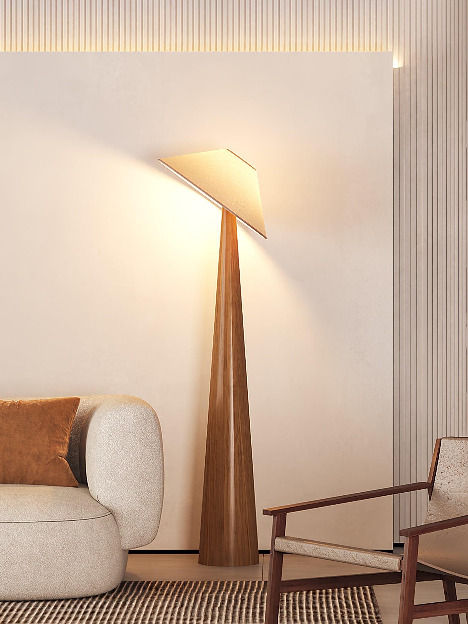 Apex Wooden Tapered Floor Lamp