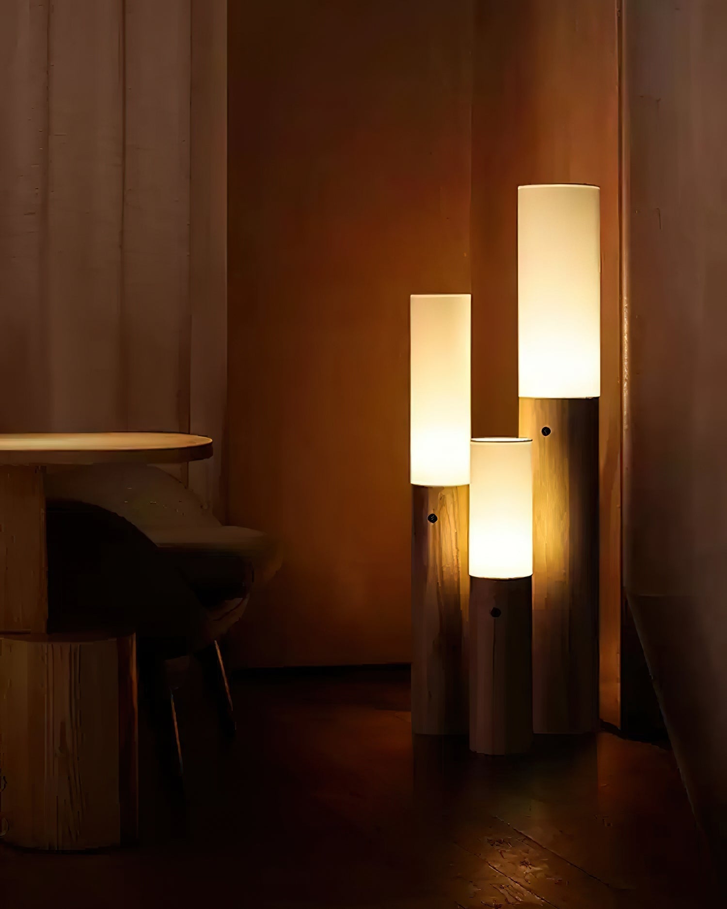 Vero Timber Column Floor Lamp - Neutral Decor