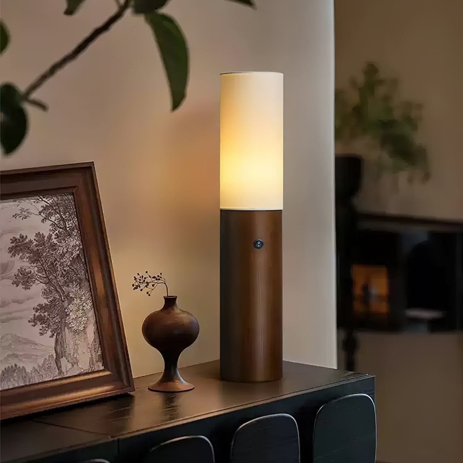 Vero Timber Column Floor Lamp - Neutral Decor