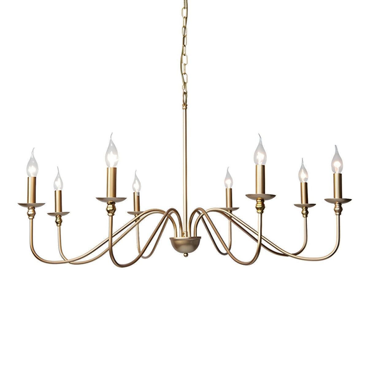 Orielissa Chandelier Gold Candle Curved Arms