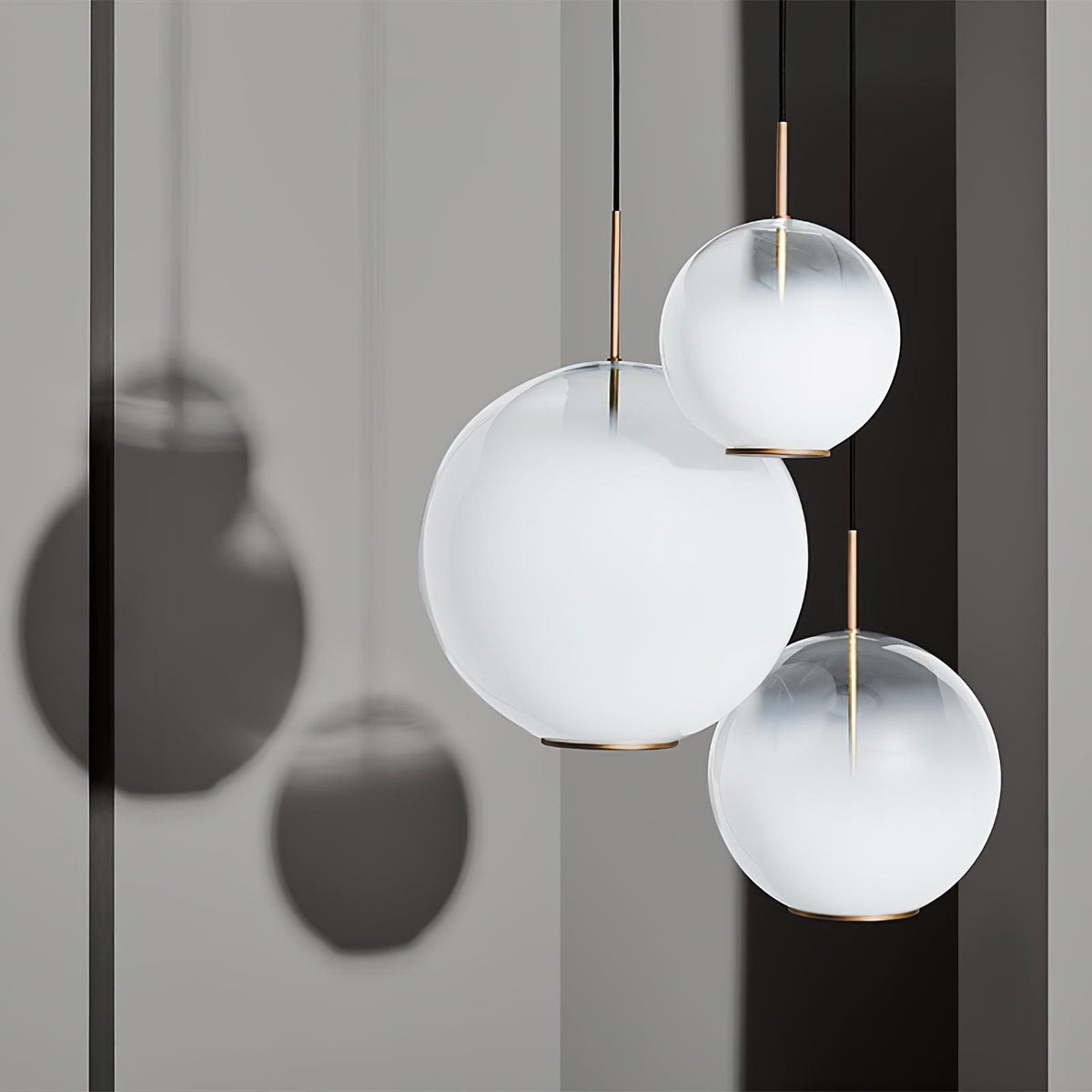 Celelaine Pendant Lamp Smoke Gray Glass Gradient for Living Room