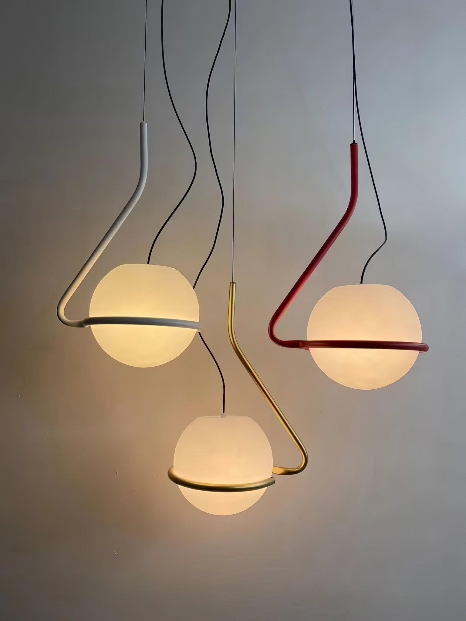 Circular Minimalist Glass Pendant Lamp - Neutral Decor