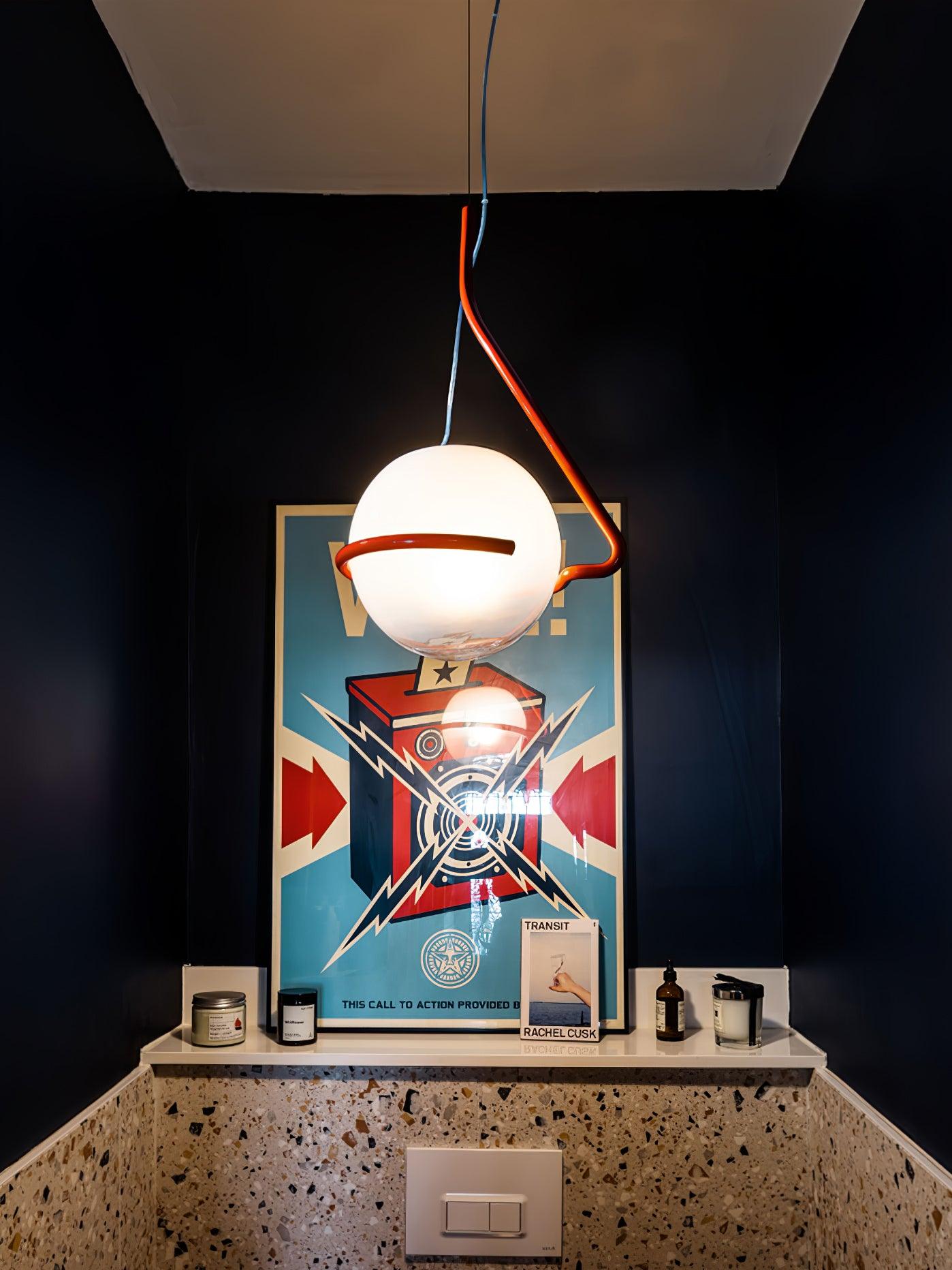 Circular Minimalist Glass Pendant Lamp - Neutral Decor