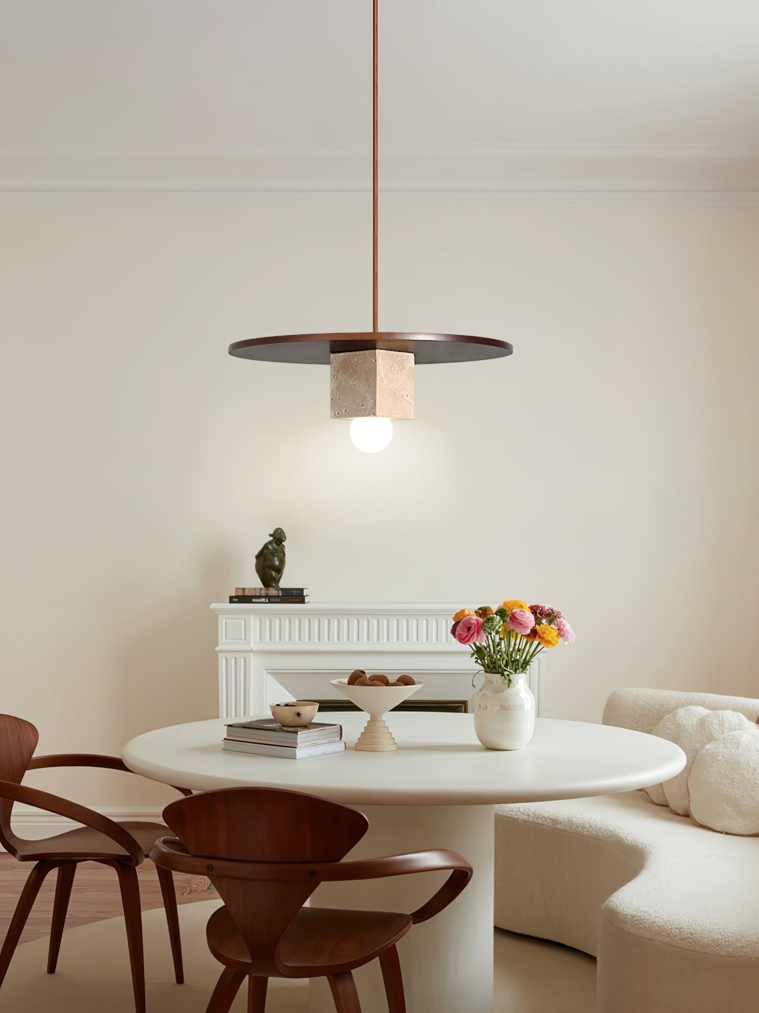 Sarix Geometric Travertine Pendant Light
