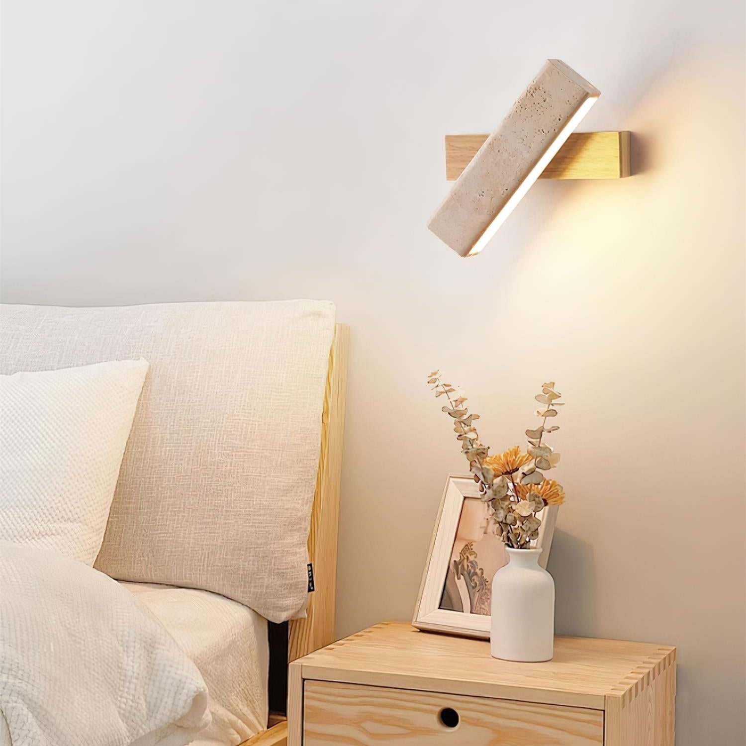 Orbit Travertine Rotating Wall Lamp - Neutral Decor