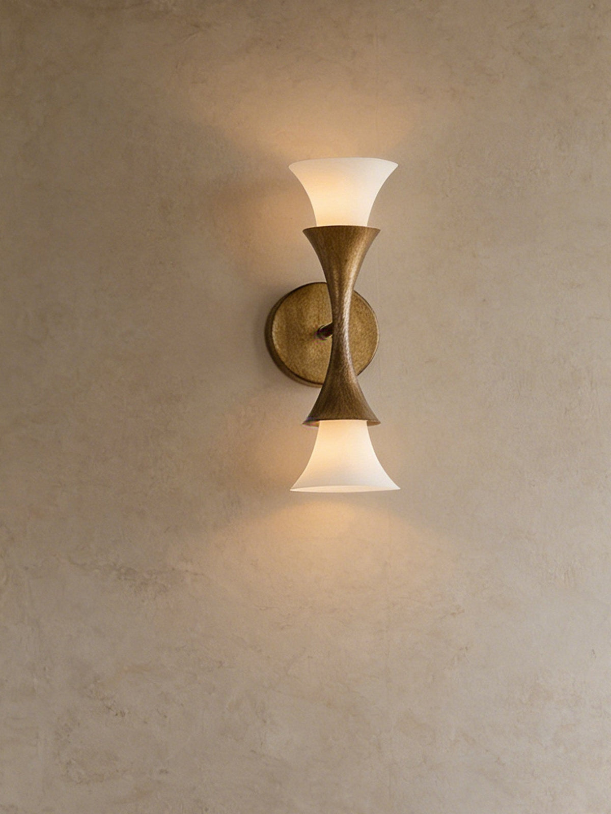 Solalette Brass Double Cone Wall Sconce