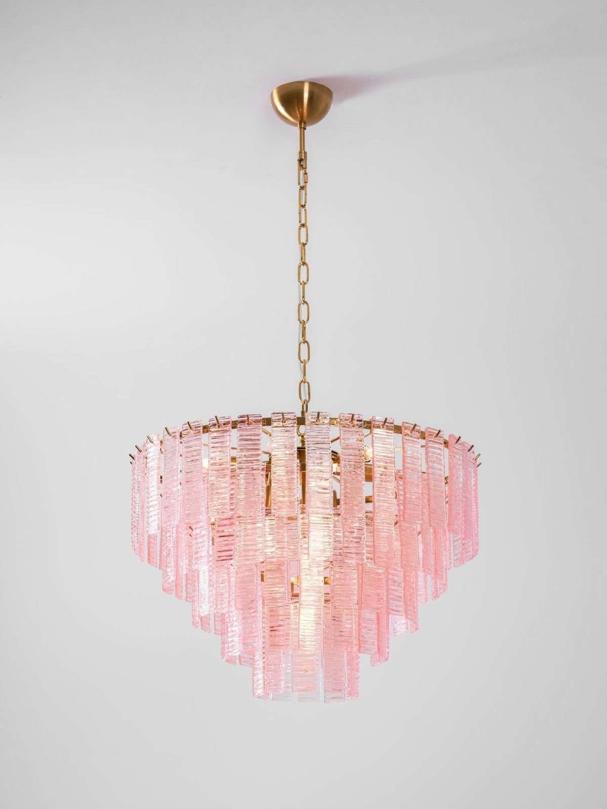 Lioririan Chandelier Pink Murano Glass Layered Vintage Luxury