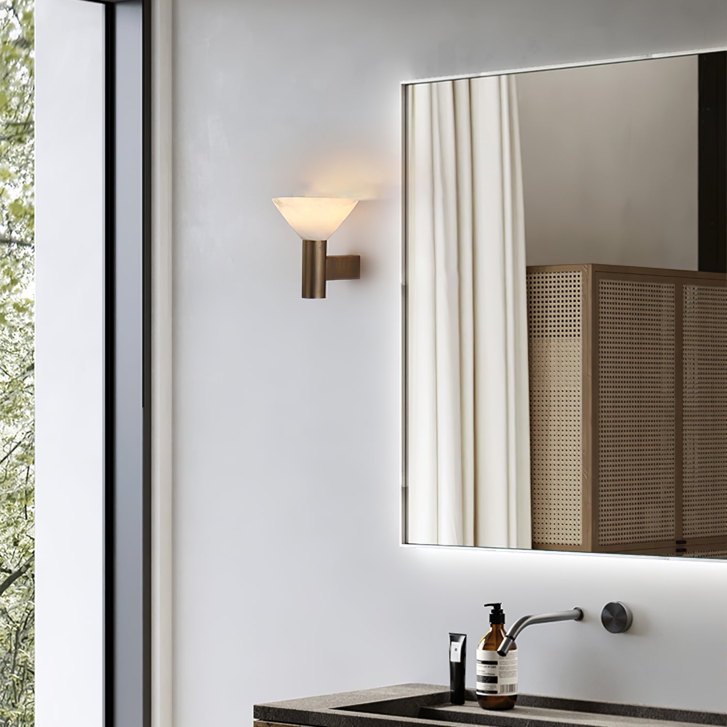 Rino Cone Alabaster Wall Light
