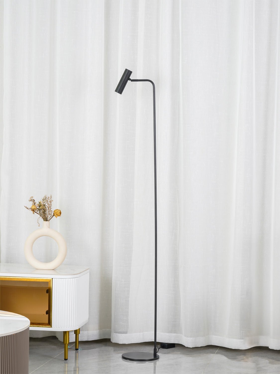 Nirixa Brass Industrial Floor Lamp