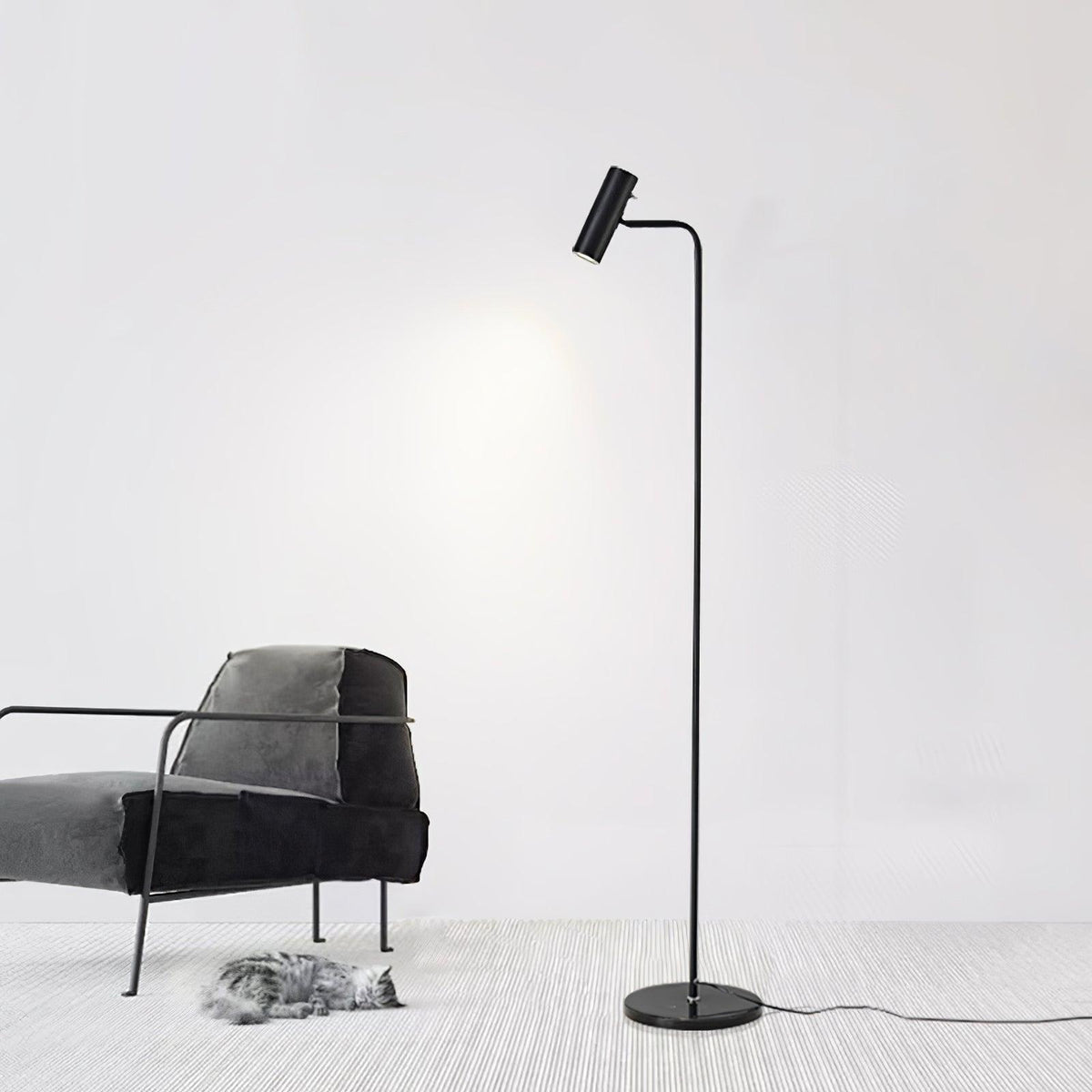 Nirixa Brass Industrial Floor Lamp
