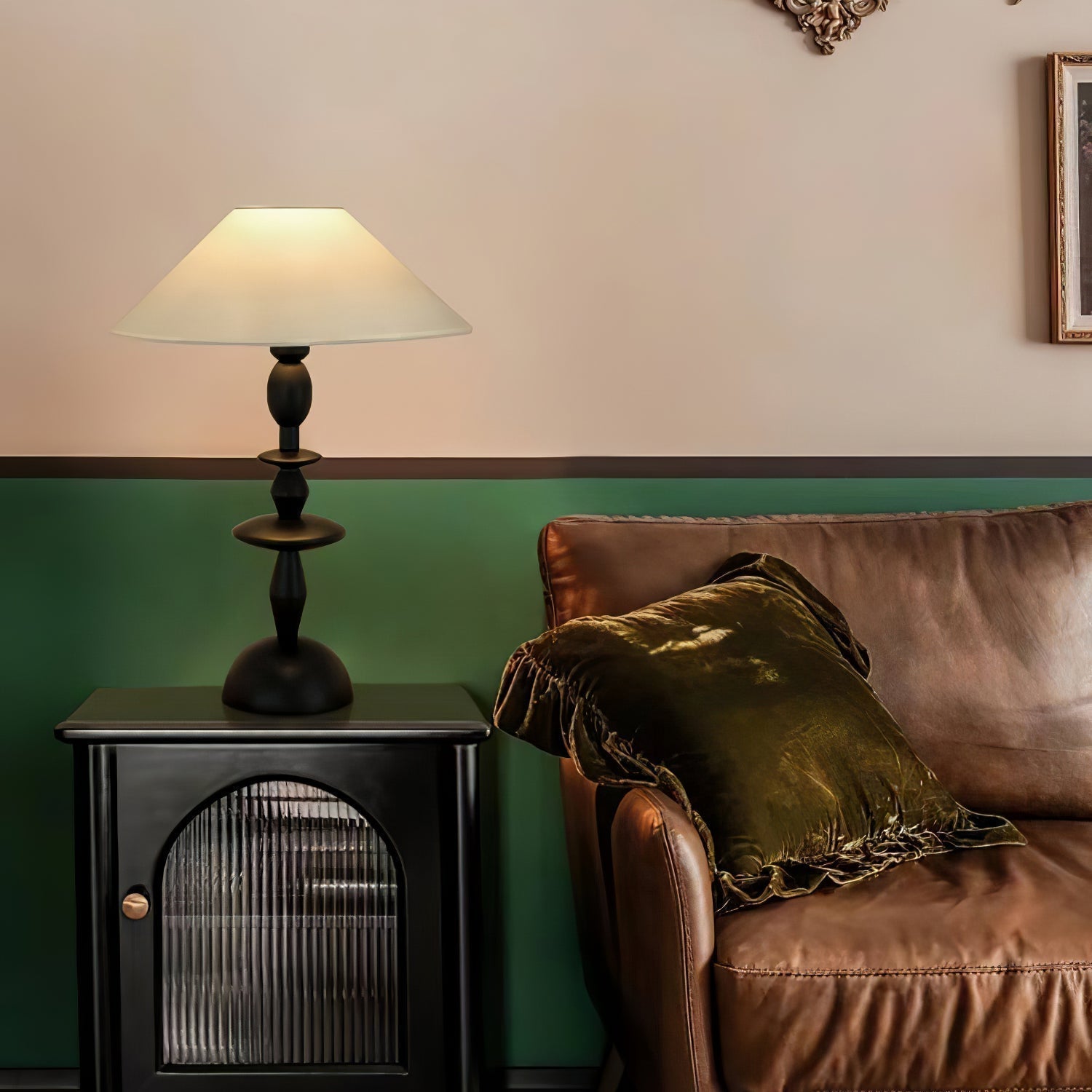 Halenir Wood Fabric Table Lamp
