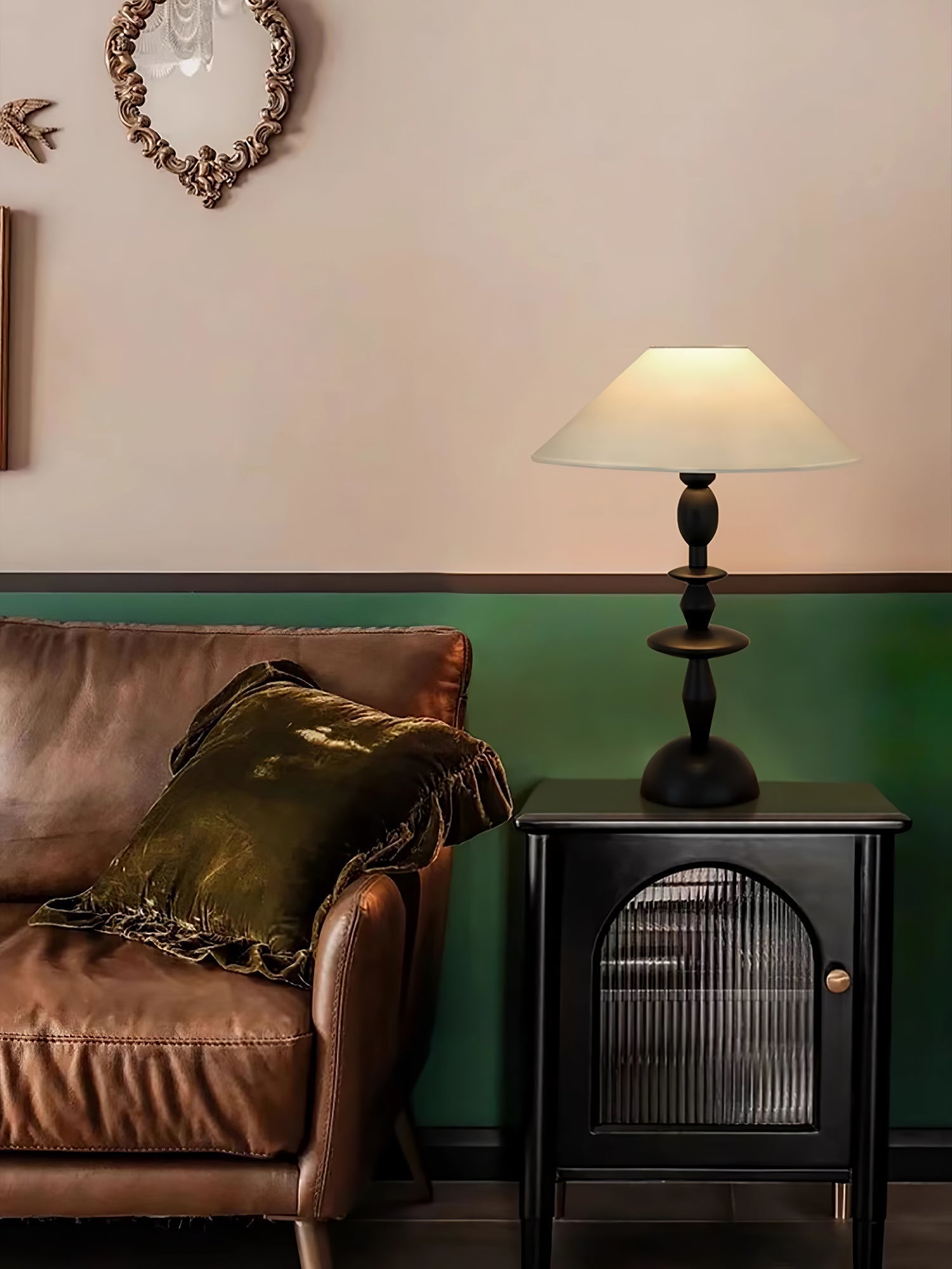 Halenir Wood Fabric Table Lamp