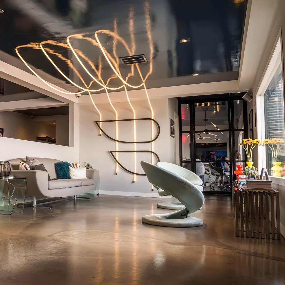 Fenris Pendant Lamp Flexible Curve Silicone Brass