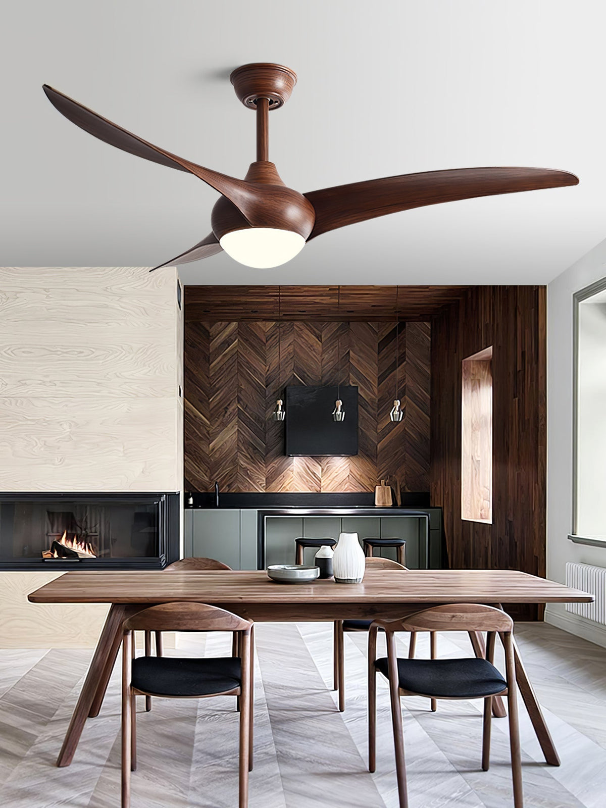 Selerena Natural Traditional Ceiling Fan Light