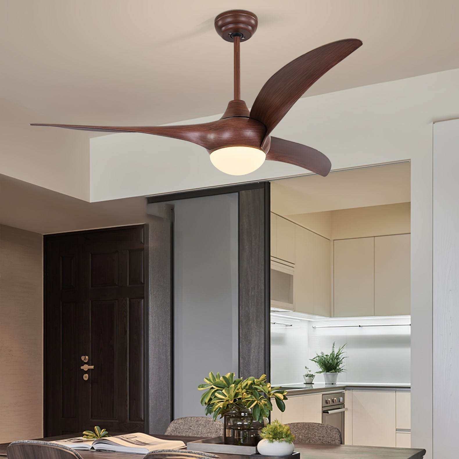 Selerena Natural Traditional Ceiling Fan Light
